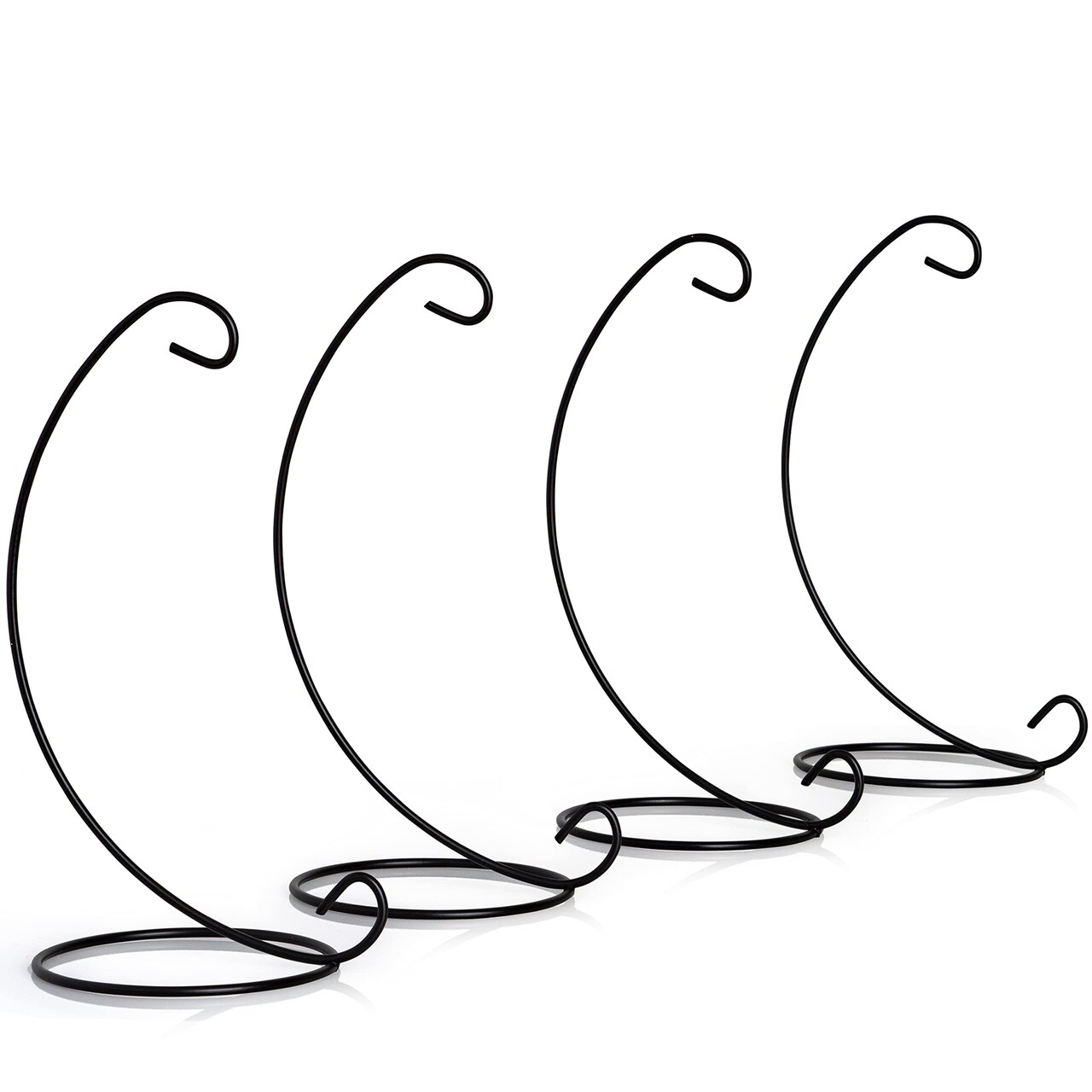 Ornativity Black Ornament Display Stand - Air Plant Terrarium Planter or Crystal Glass Witch Ball Holder Table Top Party Decorations Stands with Hanger Hook - Pack of 4